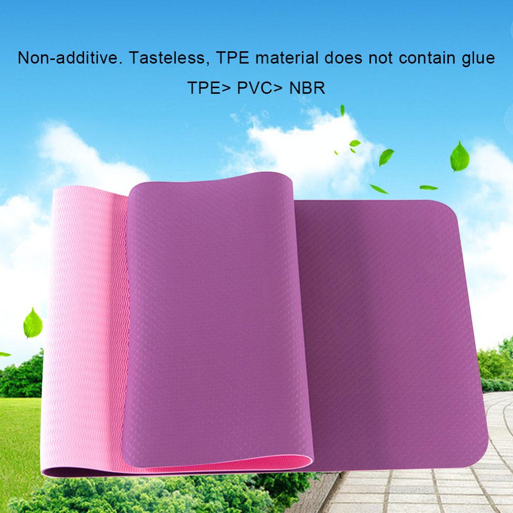 6Mm Dikke Tpe Twee-Kleur Yoga Mat Sport Mat Milieuvriendelijke Smaakloos Antislip Fitness Outdoor mat