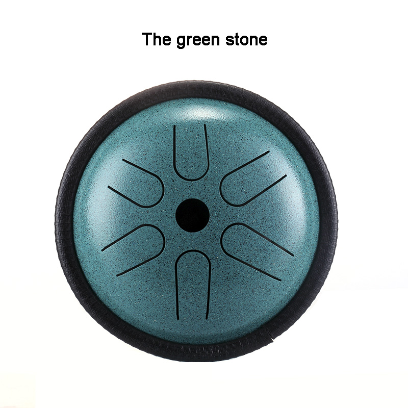 Tong Drum 5.5 Inch Staal Tong Drum 6 Tune Hand Pan Drum Tank Met Drumsticks Draagtas Percussie Instrumenten Accessoires: green stone