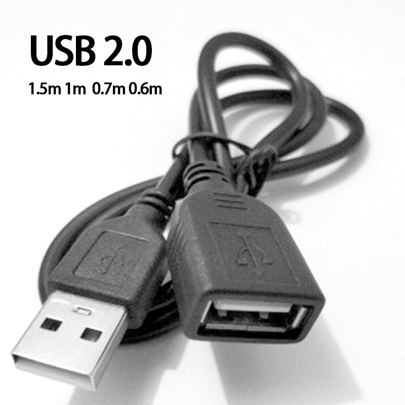 1.5m/1m/0.7m/0.6m USB 2.0 male to female extension cable connector adapter data laptop extra expansion charging cable