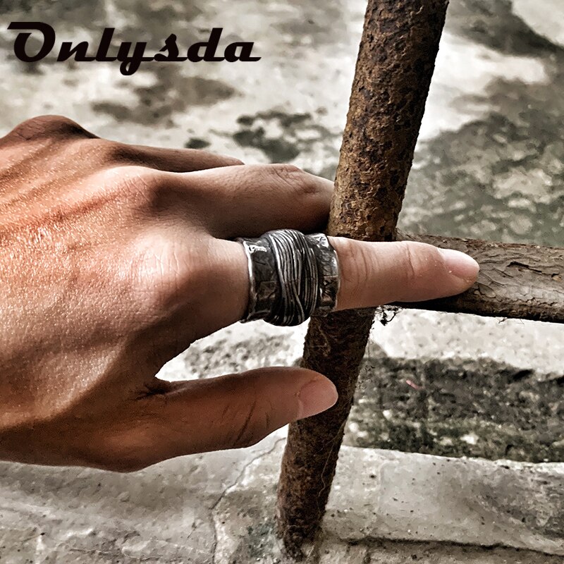 Rostfritt stål viking enkel ring par vintage hammare retro punk klassisk ring manlig finger kärlek smycken anillos para hombre