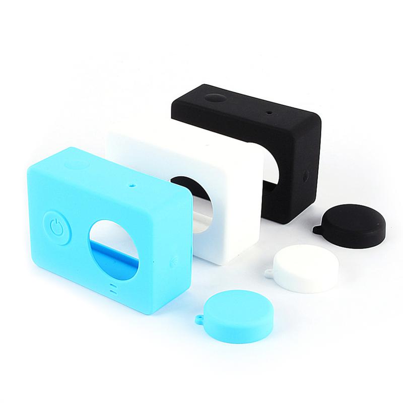 Gosear Silicone étui de protection couverture peau lentille capuchon couverture pour Xiomi Xiaomi YI Xiaoyi Action caméra accessoires caso capa
