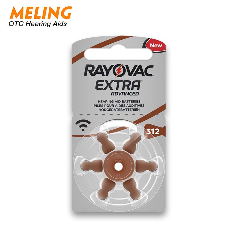 Meling 60 PCS Rayovac Extra Performance Hearing Aid Batteries 312 312A A312 PR41 Zinc Air Hearing Aid Battery