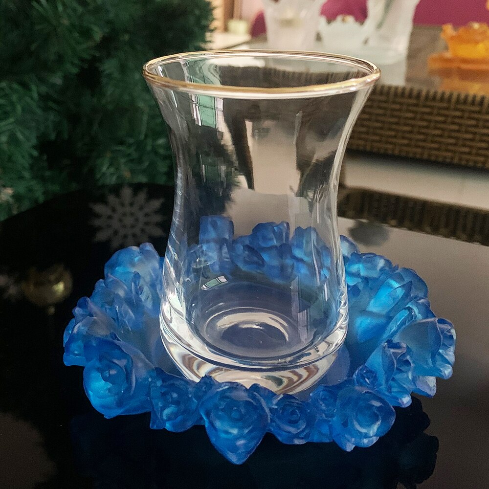 Arabische Koffie Mokken Thee Beker Set Luxe Glazen Kopjes Met Schotel Theekopjes Drinkware Voor Party Thuis Valentine Moslim Ramadan Decoratio