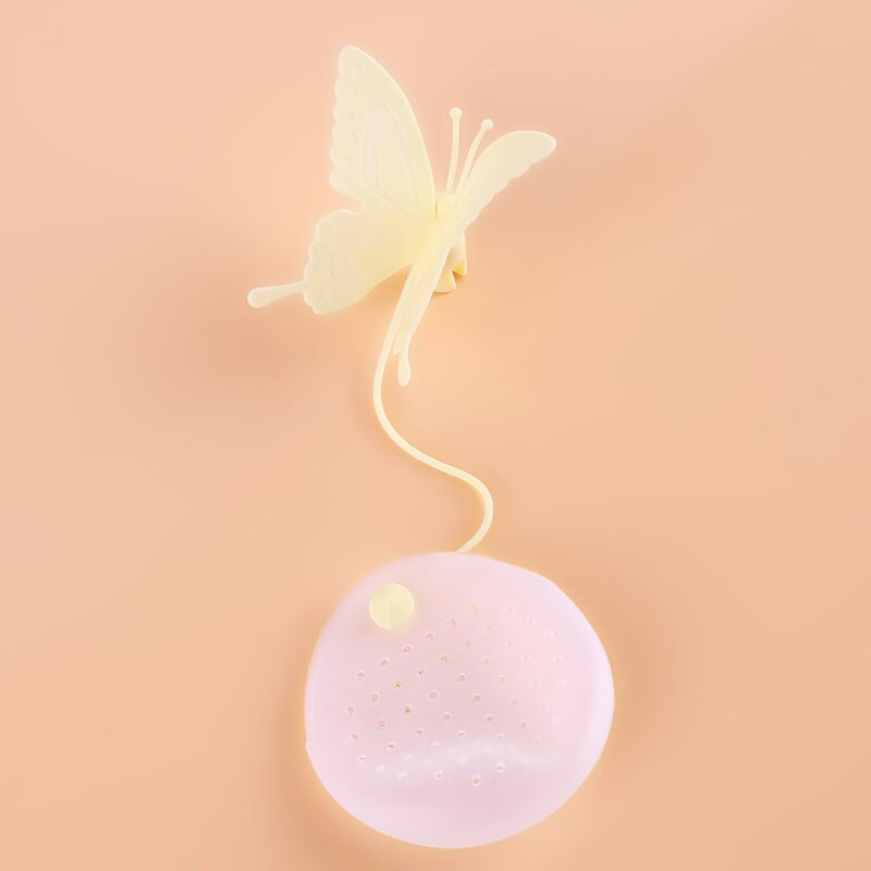 Tea Infuser Butterfly Tea Bag Strainer Loose Leaf Maker Bag Strainer Coffee Spice Colorful Filter Kitchen Tool: yellow
