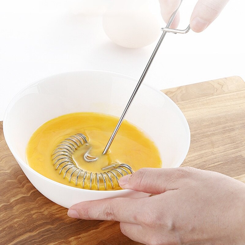 Manual Egg Beater Stainless Steel Spring Coil Coffee Milk Hand Whisk Mixer For Kitchen Unique Egg Tools