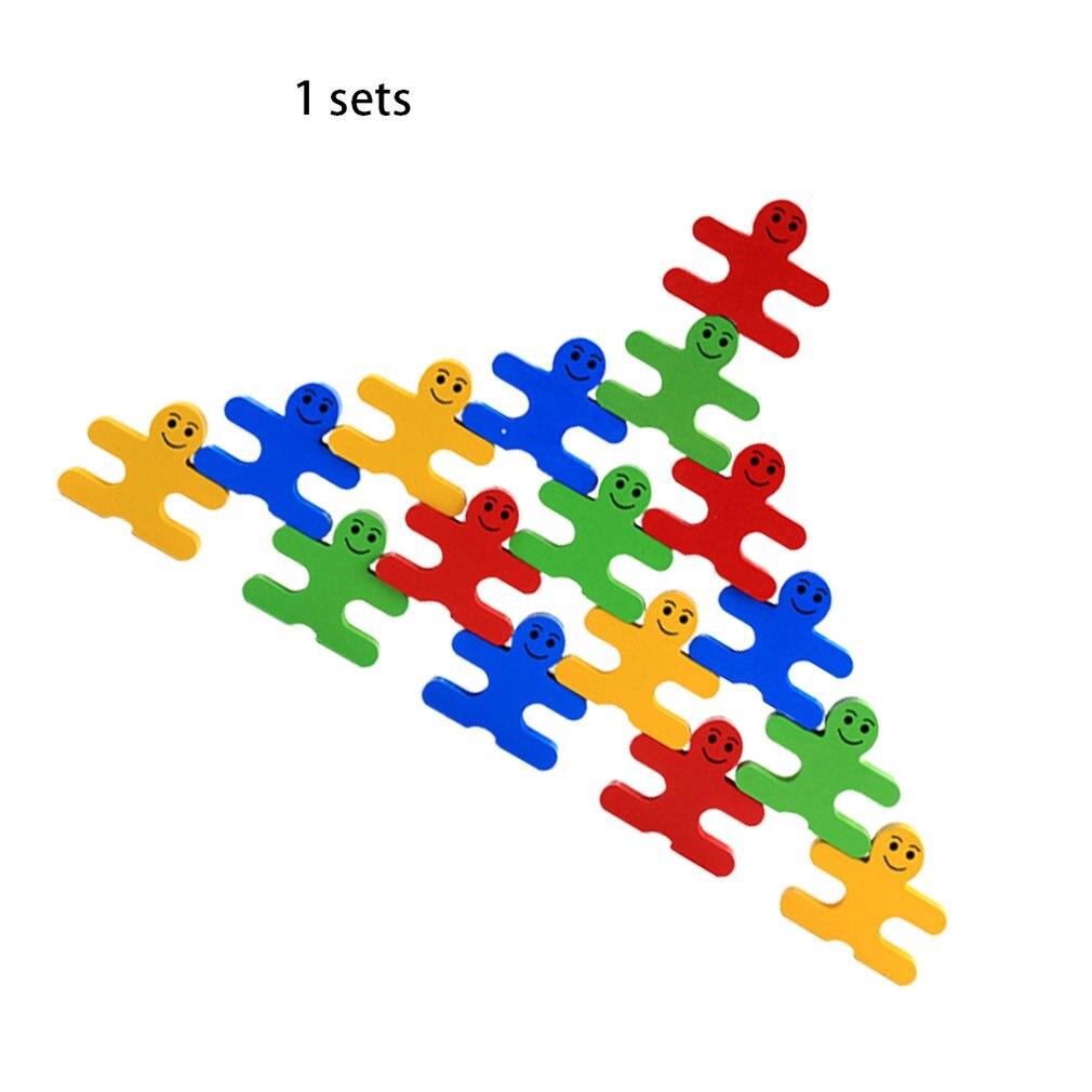 Cartoon Balans Schurk Jenga Houten Kinderen Educatief Houten Kleuterschool Vroege Onderwijs Speelgoed
