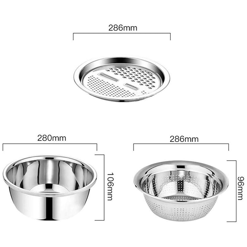 Set Van 3, Groentesnijder Keuken Multifunctionele Julienne Rasp Keuken Theepot Roestvrij Staal Groente/Fruit Vergiet Stam