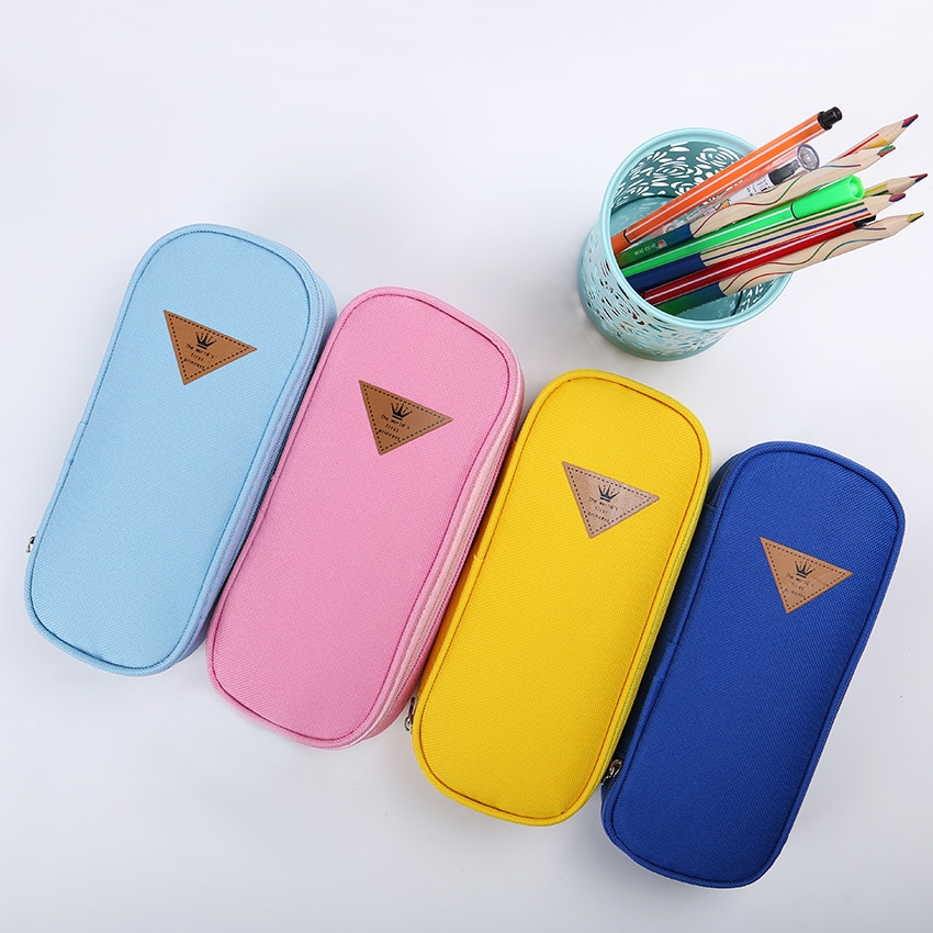 1 PC Doce Cor Estilo Coreano Caixa de Lápis Da Lona Multifuncional Saco Organizador De Armazenamento De artigos de Papelaria Material Escolar Papelaria Escolar