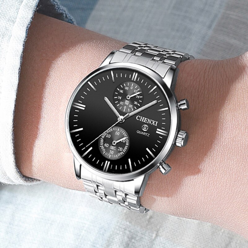 Chenxi Mannen Horloges Casual Zakelijke Horloges Volledige Staal Auto Datum Chronograaf Quartz Horloges Mannen Reloj Hombre