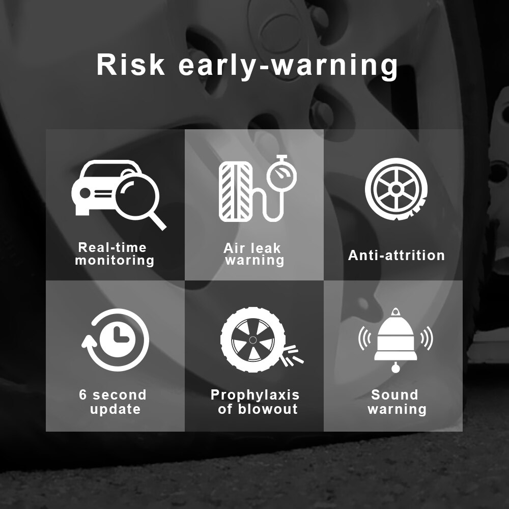 Sensor de presión de neumáticos TPMS para coche, carga Solar USB, sistema de monitoreo Psi, herramienta de alarma de seguridad para neumáticos, sensores de presión para neumáticos en tiempo Real presion neumaticos