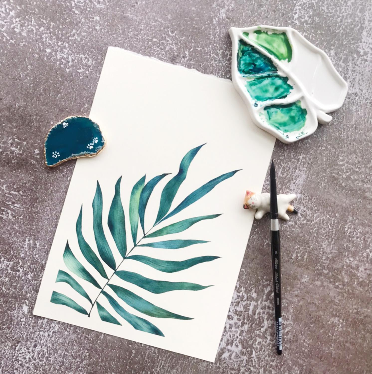 Blad-Vormige Keramische Palet, Aquarel Palet, Te Reinigen, Kunstenaar Schilderij Gereedschap, Verf Lade