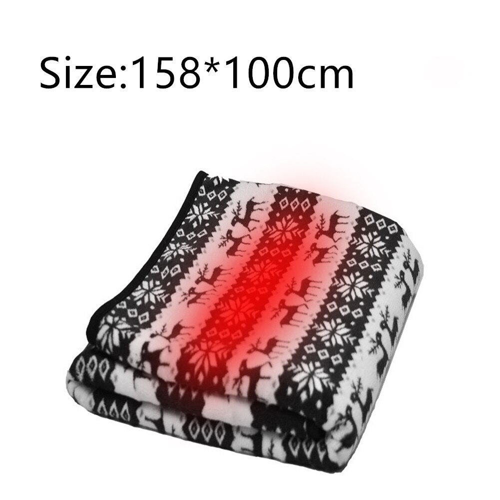 12V Electric Brushed Fleece Car Heated Blanket 4 4 Levels Temperature Adjustment Timing Heater Warmer With LCD Screen Display: 158x100cm