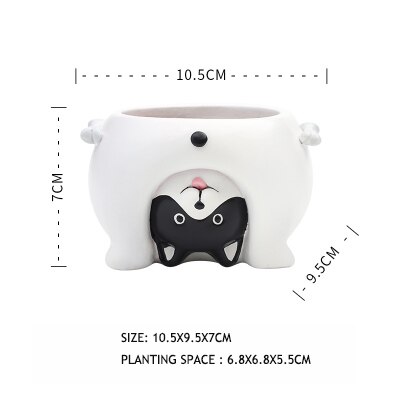 A testa in Imbottiture Cartone Animato Animale Vasi di Fiori in Resina Fatti A Mano Fioriere per Piante Grasse Piante desktop di Vasi di Fiori Giardino di Casa Della Decorazione: cane