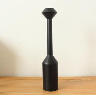 Zwarte houten kaarsenhouder zwarte kaarsenhouder: 28cm