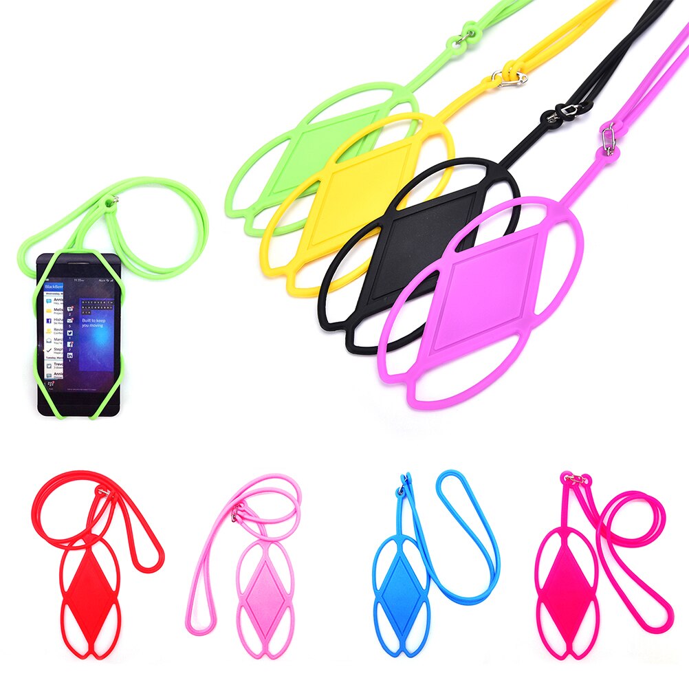 Til iphone 6 7 5s htc samsung xiaomi silikone mobiltelefon lanyard holder cover cover universal telefon halsstrop halskæde slynge
