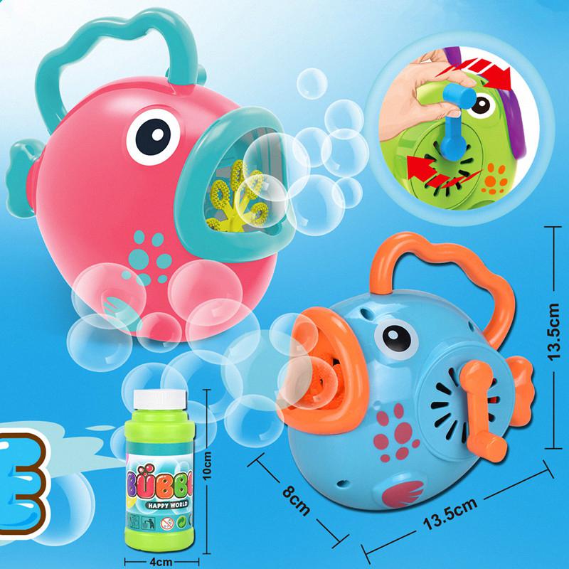 Handheld Cartoon Funny Fish Shape Bubble Machine Kids Toy