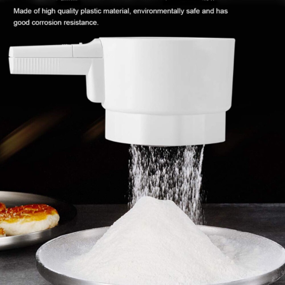 Tamis à farine électrique en forme de tasse en plastique, tamis mécanique à main, Shaker, gâteaux, filet à sucre, outils de cuisson, Gadgets de cuisine
