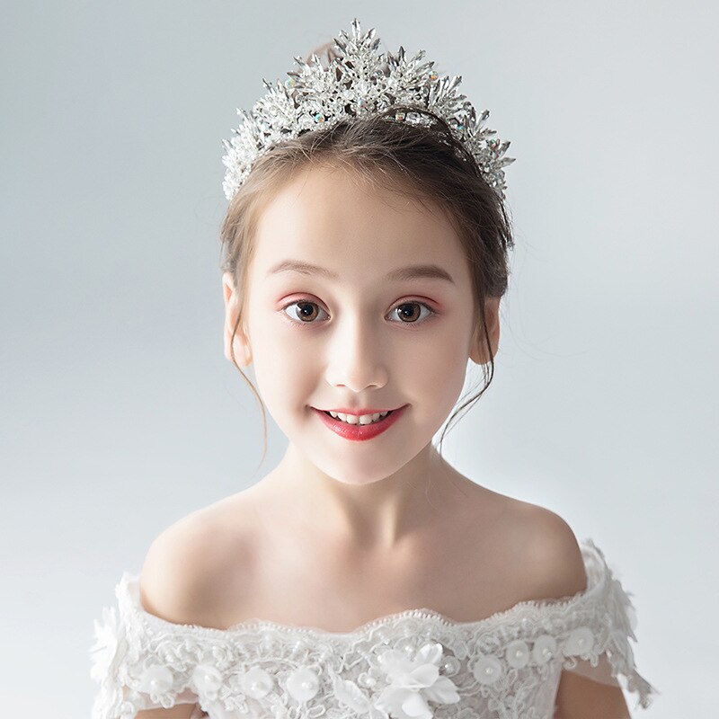 Girls Crystal Jewelry Princess Wedding Bridal Bridesmaid Tiara Crown Headband Hair Accessories Birthday Head Ornament