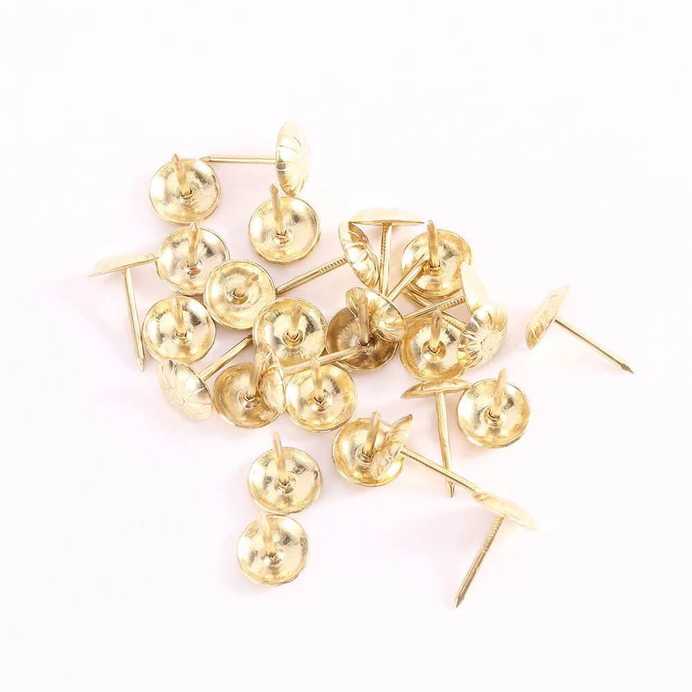 Tachuelas decorativas de latón dorado, caja de para joyería, chinchetas de mesa, herramientas para muebles, carpintería, 11x16mm, 100 Uds.