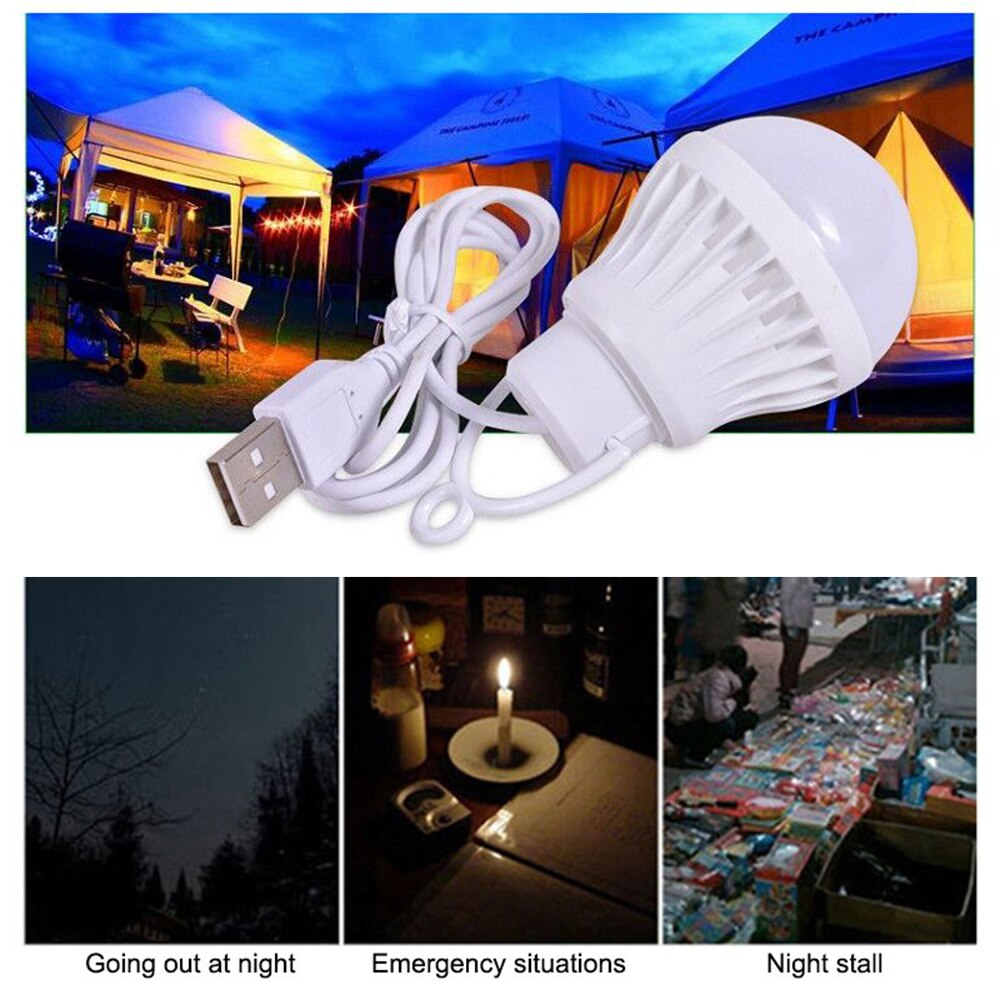 1pc Portable lanterne lumières extérieures USB ampoule blanc froid 5W/7W Camping lumière équipement 5V LED pour tente lanternes randonnée USB lampe