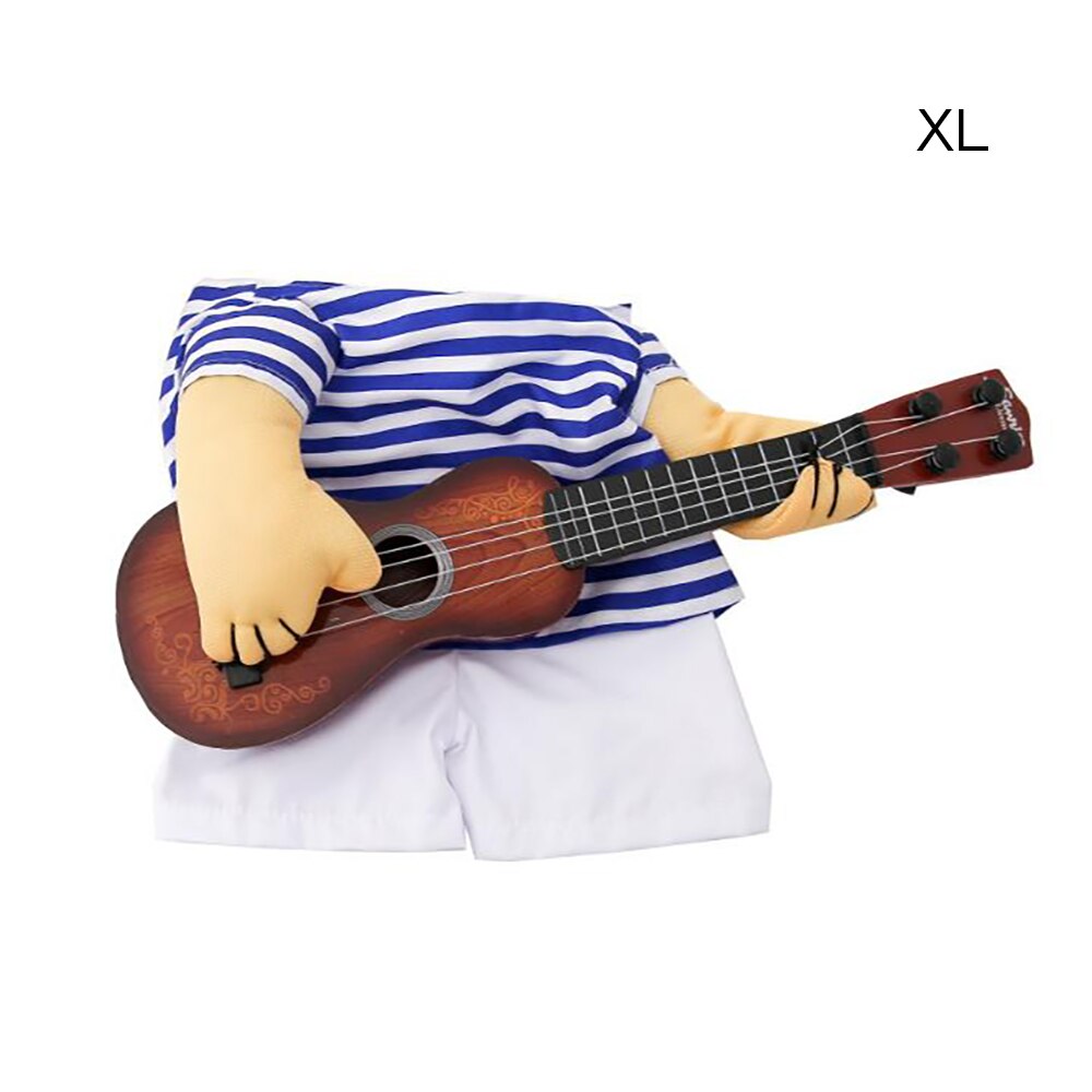 Kjæledyr hundeklær spille gitar halloween spesielle arrangementer kostyme nyhet moro valpefest cosplay klær antrekk klær: Xl klut