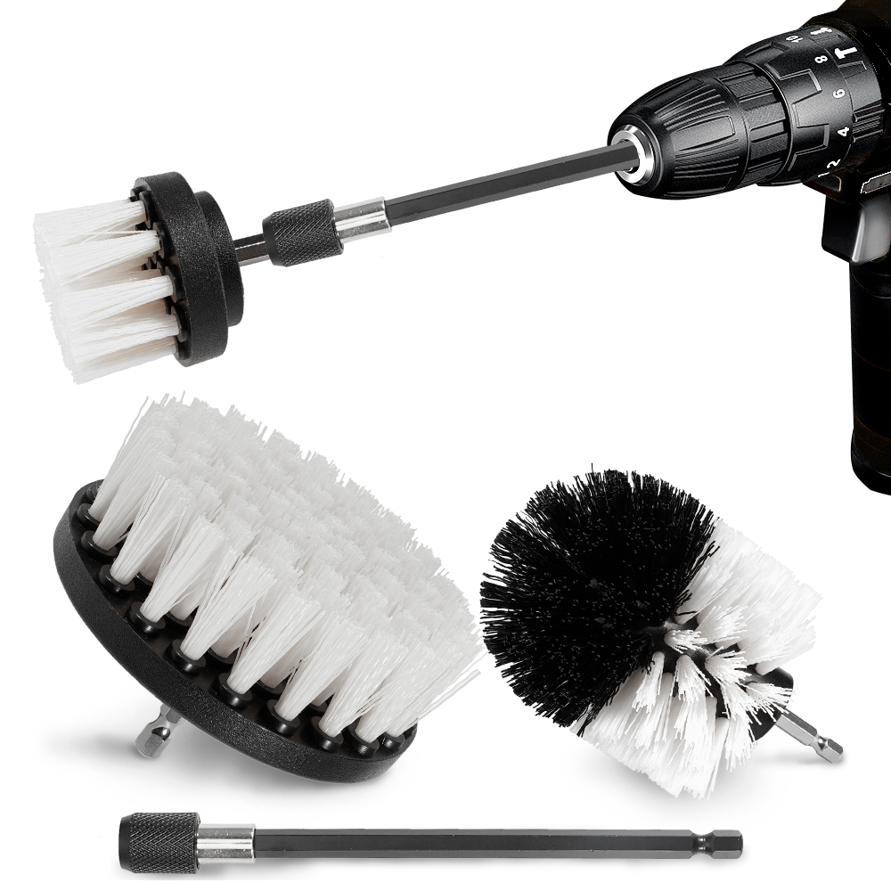 Drill Brush Attachment Set Power Scrubber Cleaning Tool Kit for Car Body Door Wheel Windshield