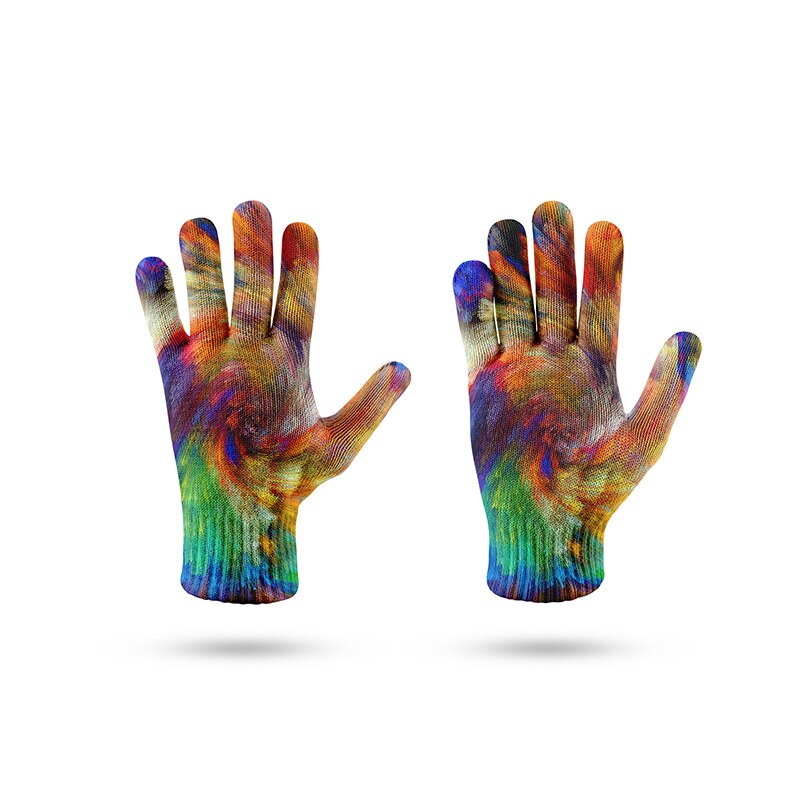 Neue 3d Wirbel Bunte Warme Handschuhe Frauen berühren Bildschirm Handschuh Winter Künstliche Wolle Fäustlinge Weibliche Weihnachten Handschuh: Stil2