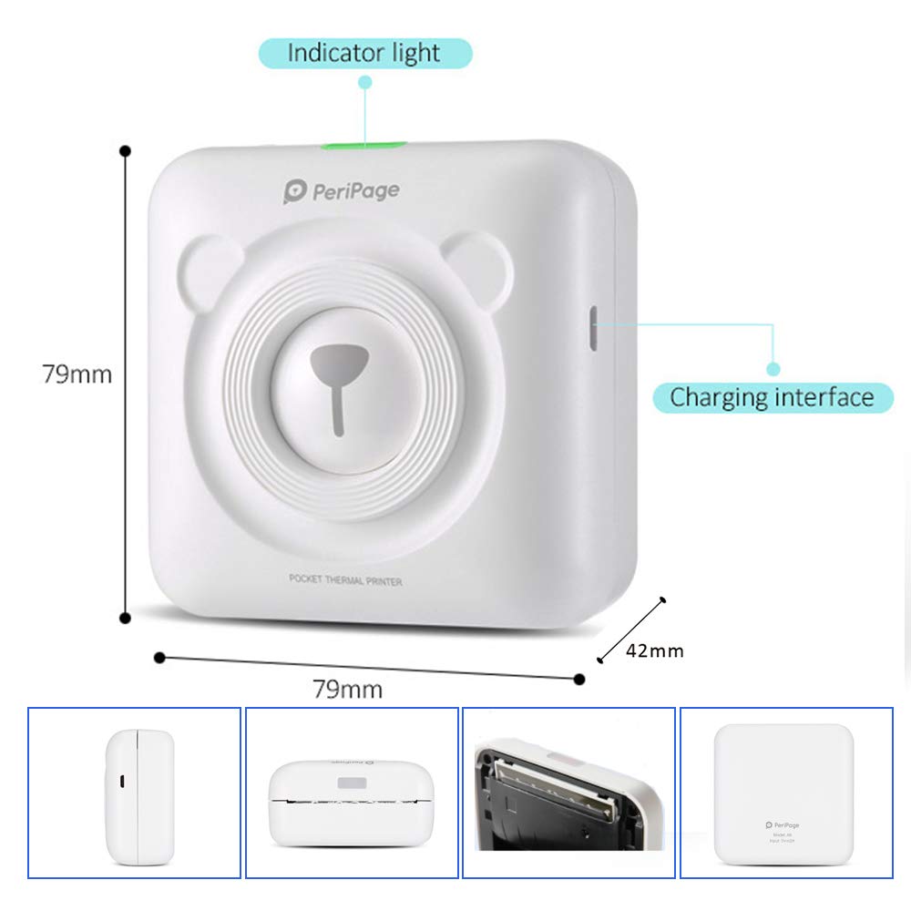 Peripage-Mini impresora térmica de bolsillo A6, dispositivo de impresión portátil de 58mm, color rojo y amarillo, inalámbrica, Bluetooth, Android e IOS, novedad