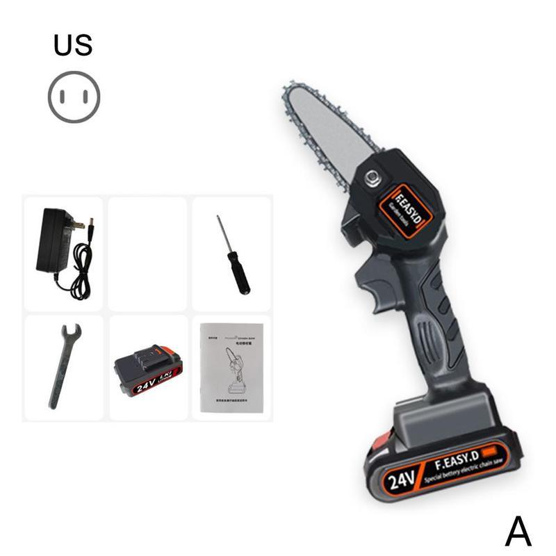 Mini Chainsaw Battery Electric Pruning Saw With Batterys Rechargeable Woodworking Garden Logging Tools Mini Chainsaw Battery: US