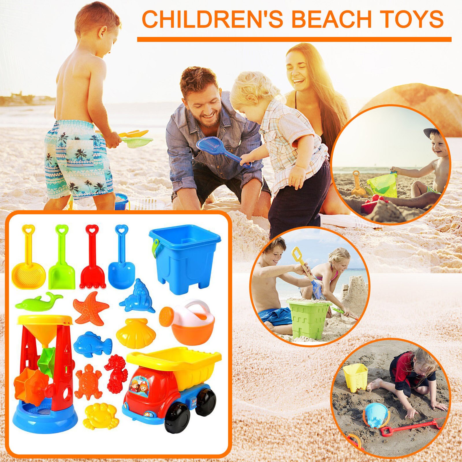 20Piece Beach Toy Summer Silicone Soft Baby Beach Toys Baby Beach Game Toy Children Sandbox Set Kit Summer Toy for Beach Play