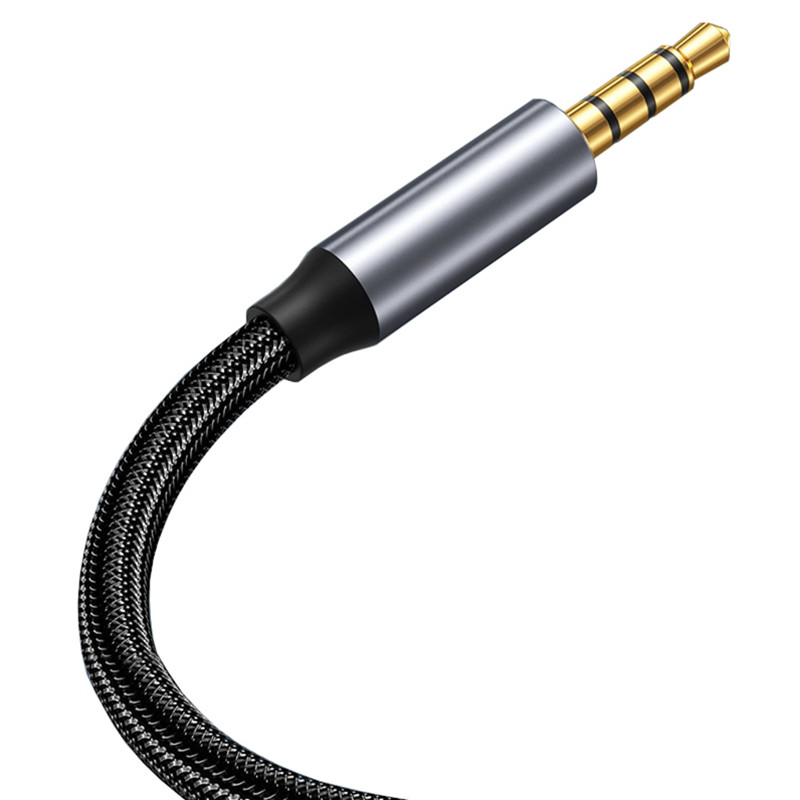 Cavo di prolunga Audio Aux Jack da 3,5 mm maschio a femmina con manicotto 4 poli con microfono stereo per cuffie per PC, microfono per altoparlante per auto