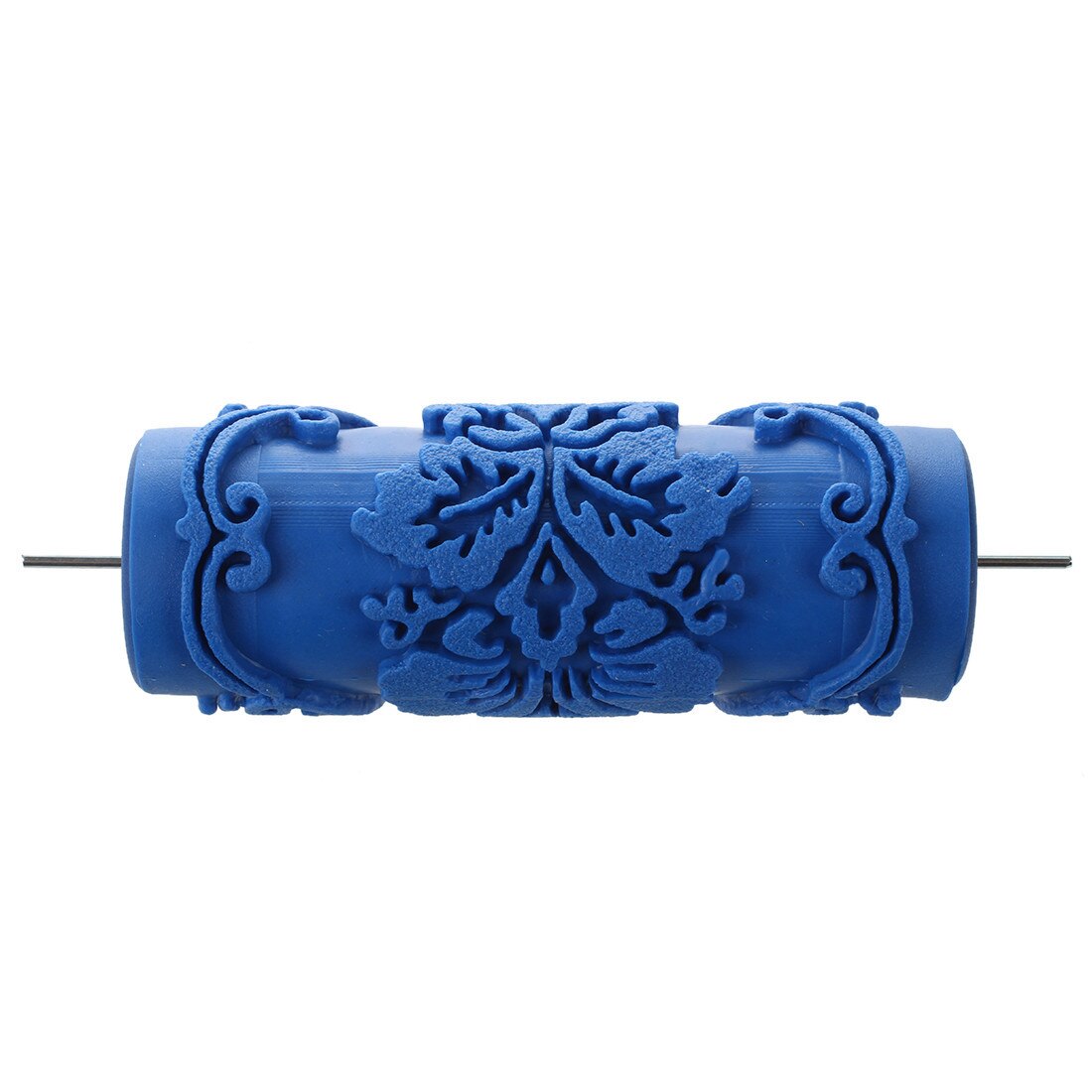 Rodillo de pintura con motivos decorativos para diseños de máquinas flores/azul 15 cm
