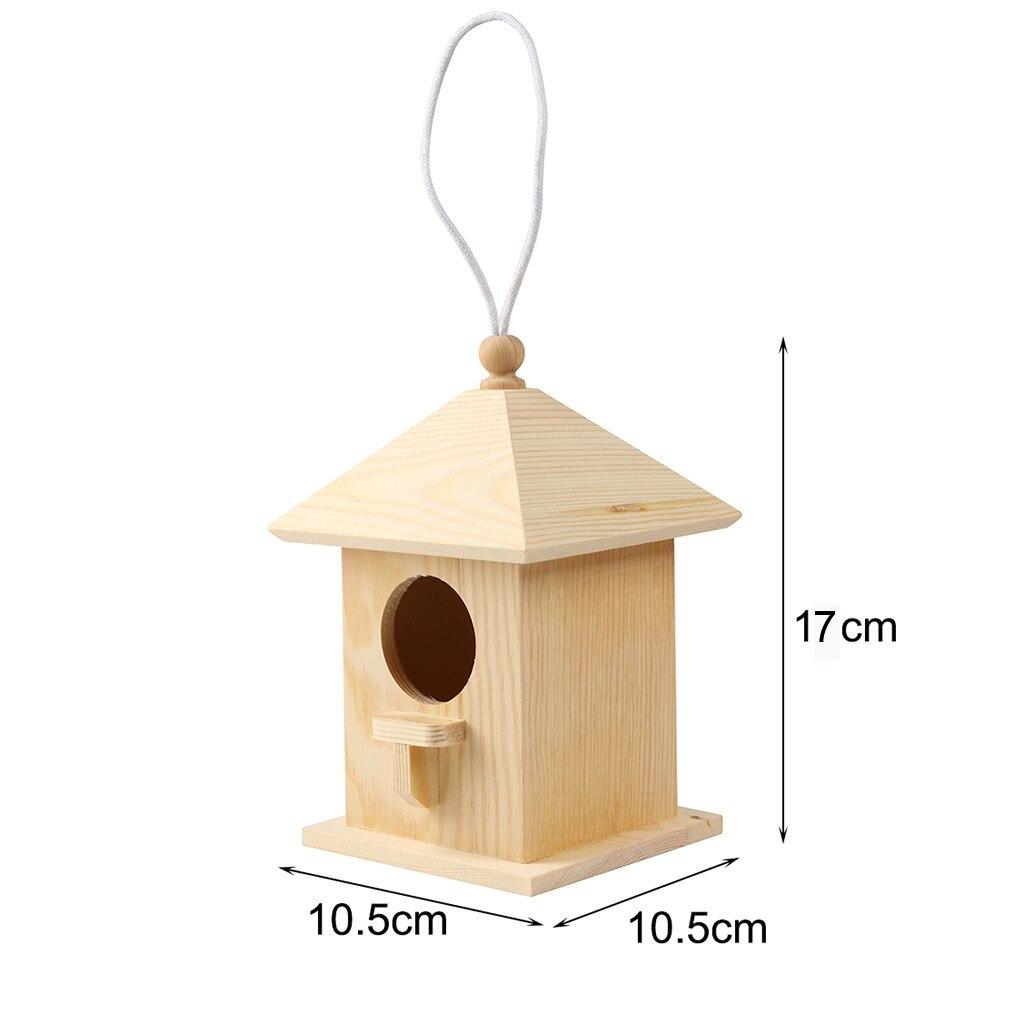 Houten Vogelnest Opknoping Vogel Huis Nestkastje Opknoping Vogelkooi Outdoor Thuis Tuin Decoratie Houten Doos Jaulas Para Aves