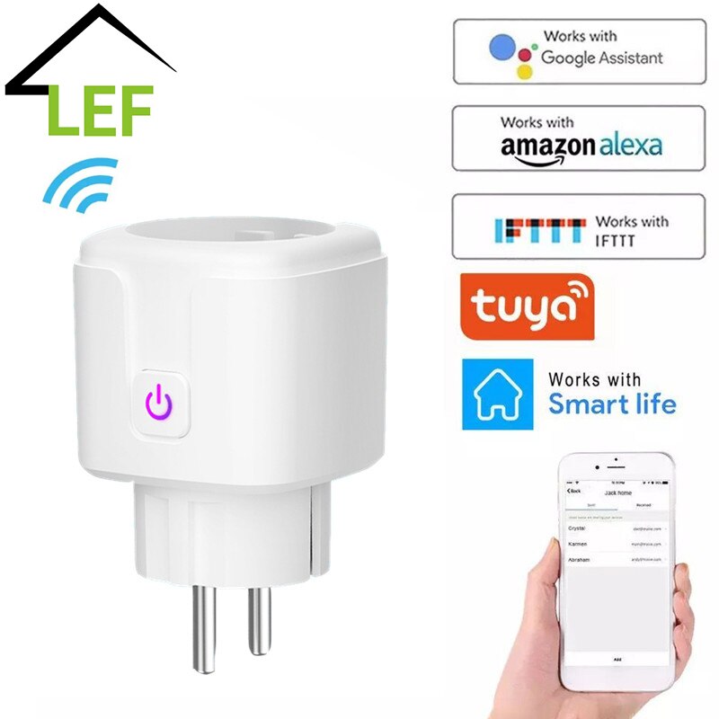 WiFi Smart Wireless Plug EU 16A Adaptor Remote Voice Control Power Energy Monitor Outlet Timer Socket for Alexa Google Home