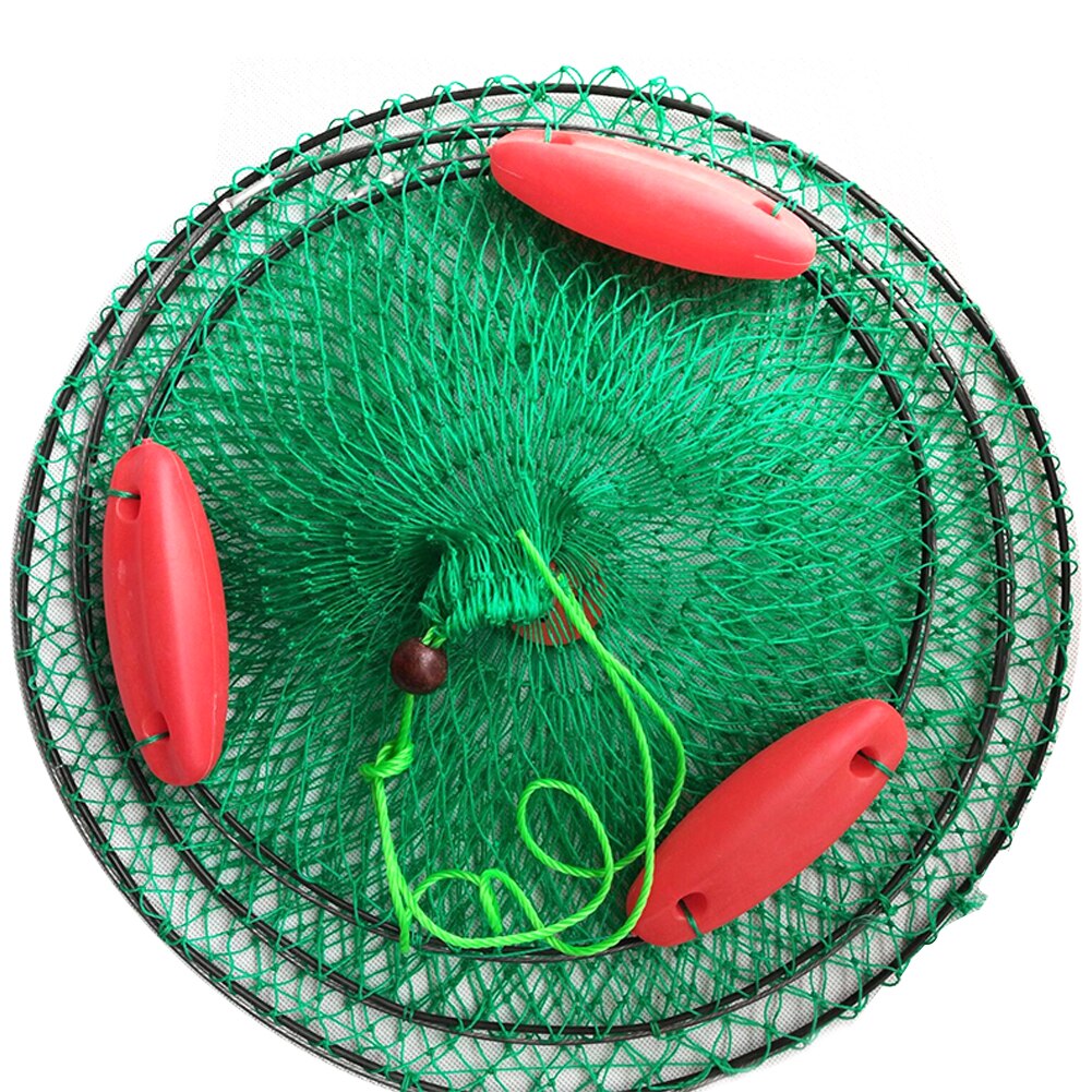 Boat Fishing Trap Fishing Tackle Three Floating Ball Fish Net Cage Folded Cast Mesh Portable Catching: 35