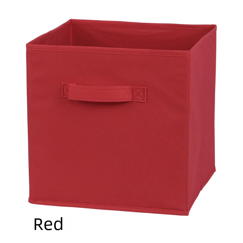 Fashionable Non-woven Fabric Storage Box No Lid Multi-functional Foldable Storage Box For Cabinet Organization: XS / Red