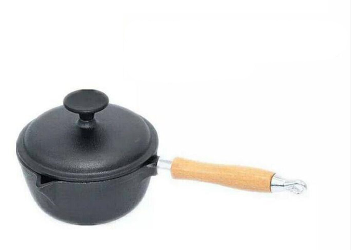 Støbejern mælkekande baby babymad supplement gryde lille jern gryde non-stick fortykkelse flad bund nudelsuppe gryde mælk pot sundhed