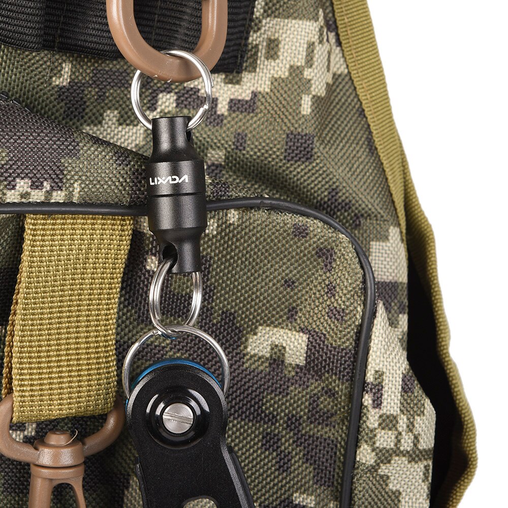 Lixada Magnet Clip Landing Net Connector Fly Fishing Magnetic Net Release Holder Keeper with Coiled Lanyard Fishing Line Clipper