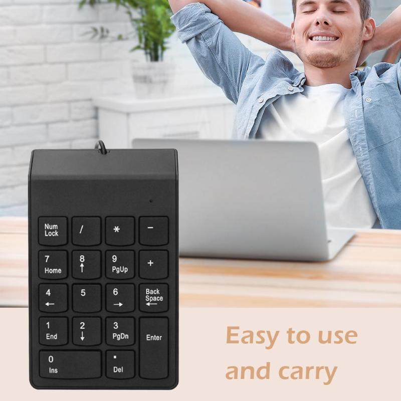 Wired USB Numeric Keypad Slim Mini Number Pad Digital Keyboard 18 Keys for iMac/Mac Pro/MacBook/MacBook Air/Pro Laptop PC