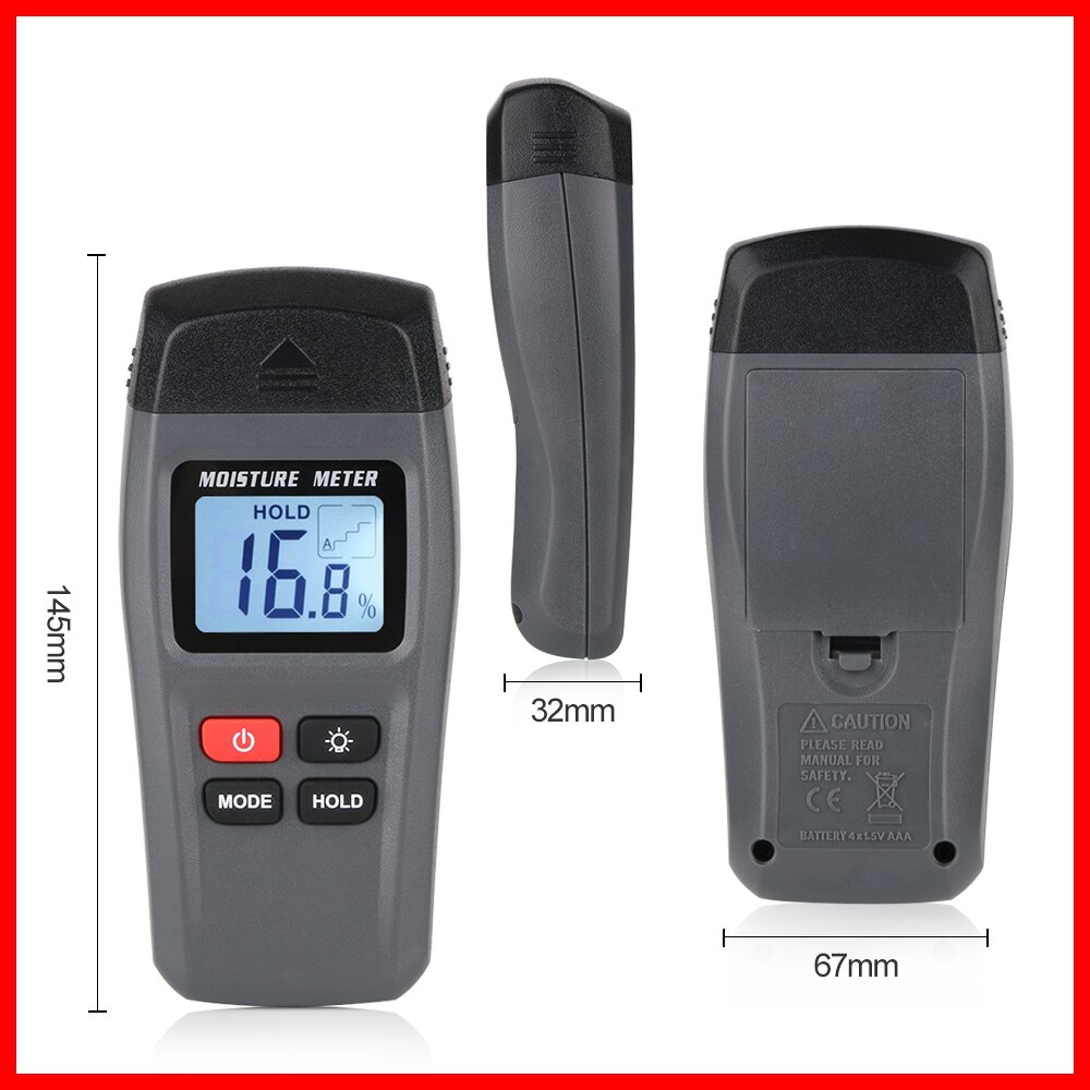 RZ Portable Wood Moisture Meter Hygrometer lumber Timber Tree Density Digital Electrical Tester Measuring tool MT-15