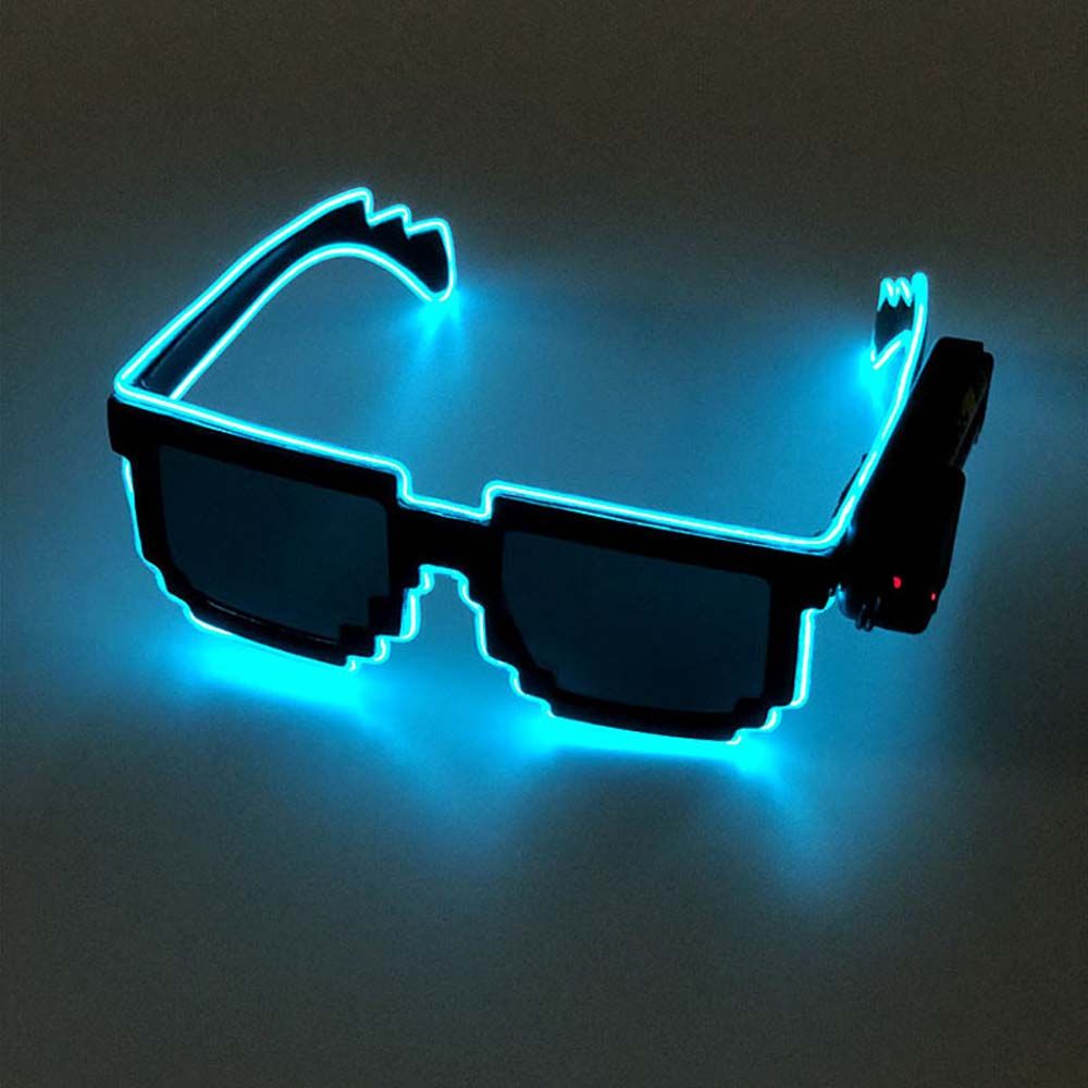 Decorações brilhantes para cosplay, adereços para festa, óculos com luz led piscante, óculos luminosos de led, óculos de sol brilhantes, óculos de mosaico: CINZA