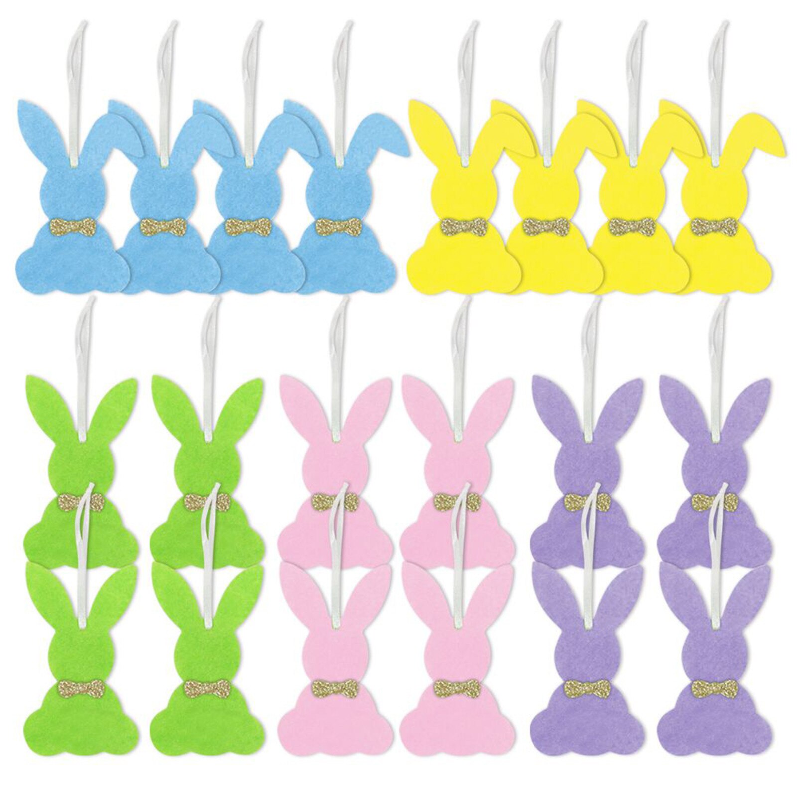 Lapin 5 couleurs 2021x9.5 cm, décoration de pâques, à suspendre et à offrir, fait à la main, fournitures de fête d'anniversaire pour la maison, 5.5: 20Pcs