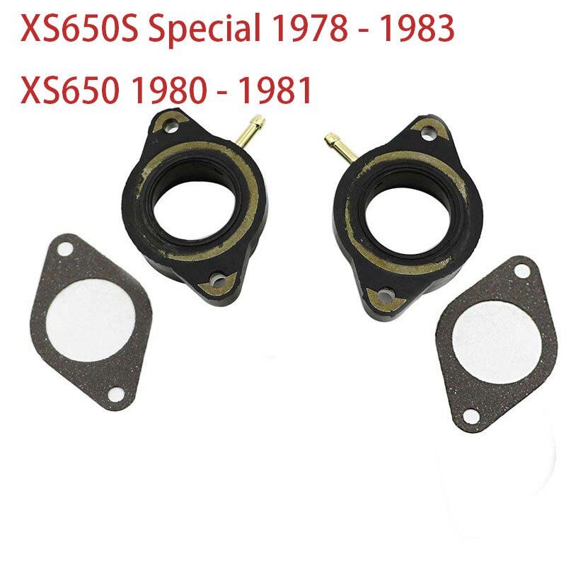 2x Carburetor Holder Intake Manifold Boots Carb Carburettor Interface Intake Manifold For Yamaha XS650 XS XS 650 Special 78-83