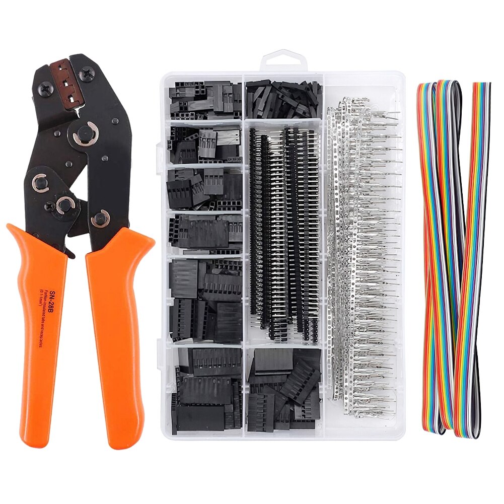 1550Pcs + SN-28B Dupont Krimptang Tang Bedrade Terminal Connector Huls Crimper Wire Hand Tool Set Terminals Clamp Kit gereedschap: SN-28B 1550Pcs kit