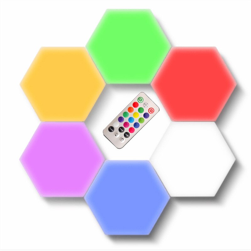 Usb rgbw färgrik fjärrkontroll touch honeycomb lampa quantum light hexagonal led color change lampe usb wall lamp