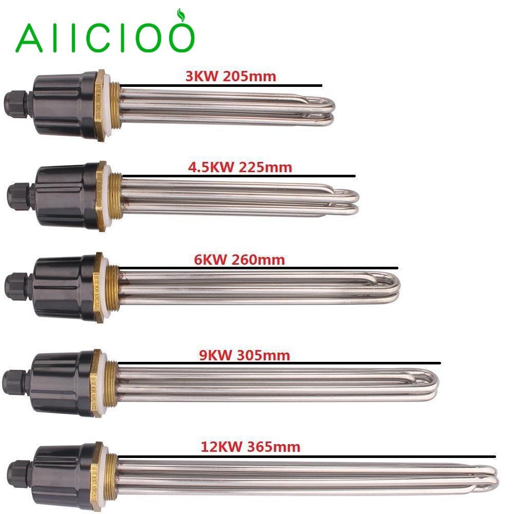 Aiicioo dn32 elemento de aquecimento de água de imersão para a fabricação de cerveja 220v/380v 3kw 4.5kw 6kw 9kw 12kw 42mm 1.25 "rosca bsp