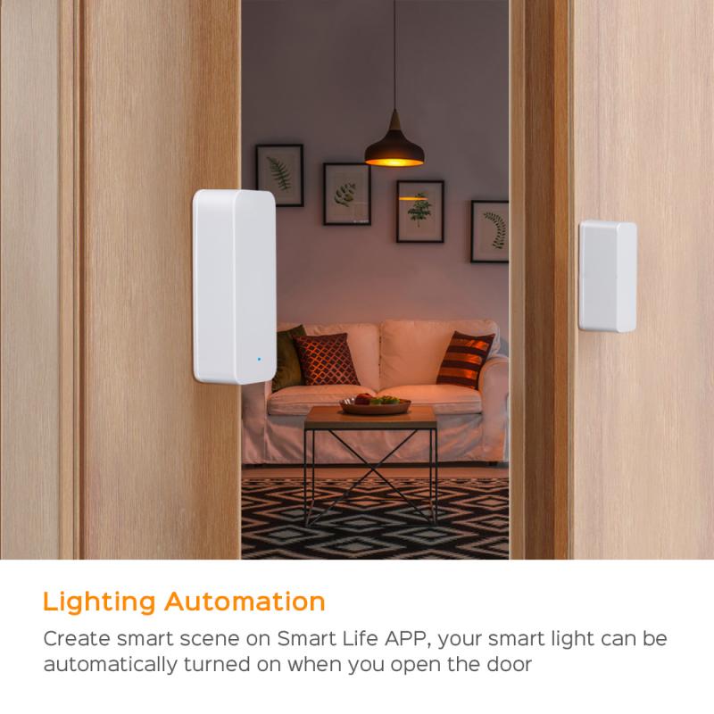 wireless zigbee door sensor compatible alexa google tuya smart life mini smart window door sensor APP real time push alarm