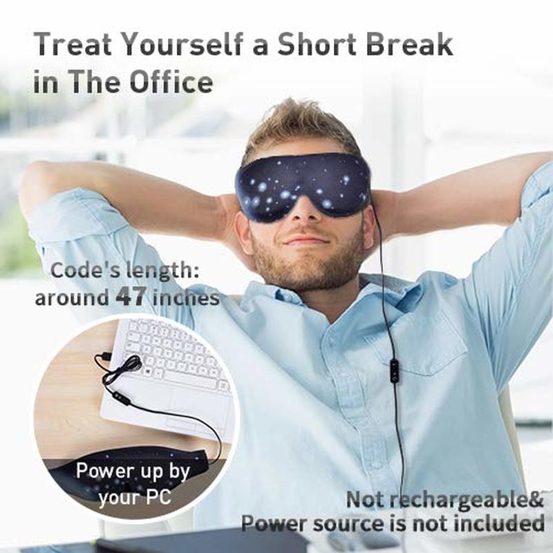 Graphene Electric Heating Eye Mask Far-Infrared Therapy Adjustable Temperature Sleeping Heated Mask to Relieve Dry Puffy Eyes