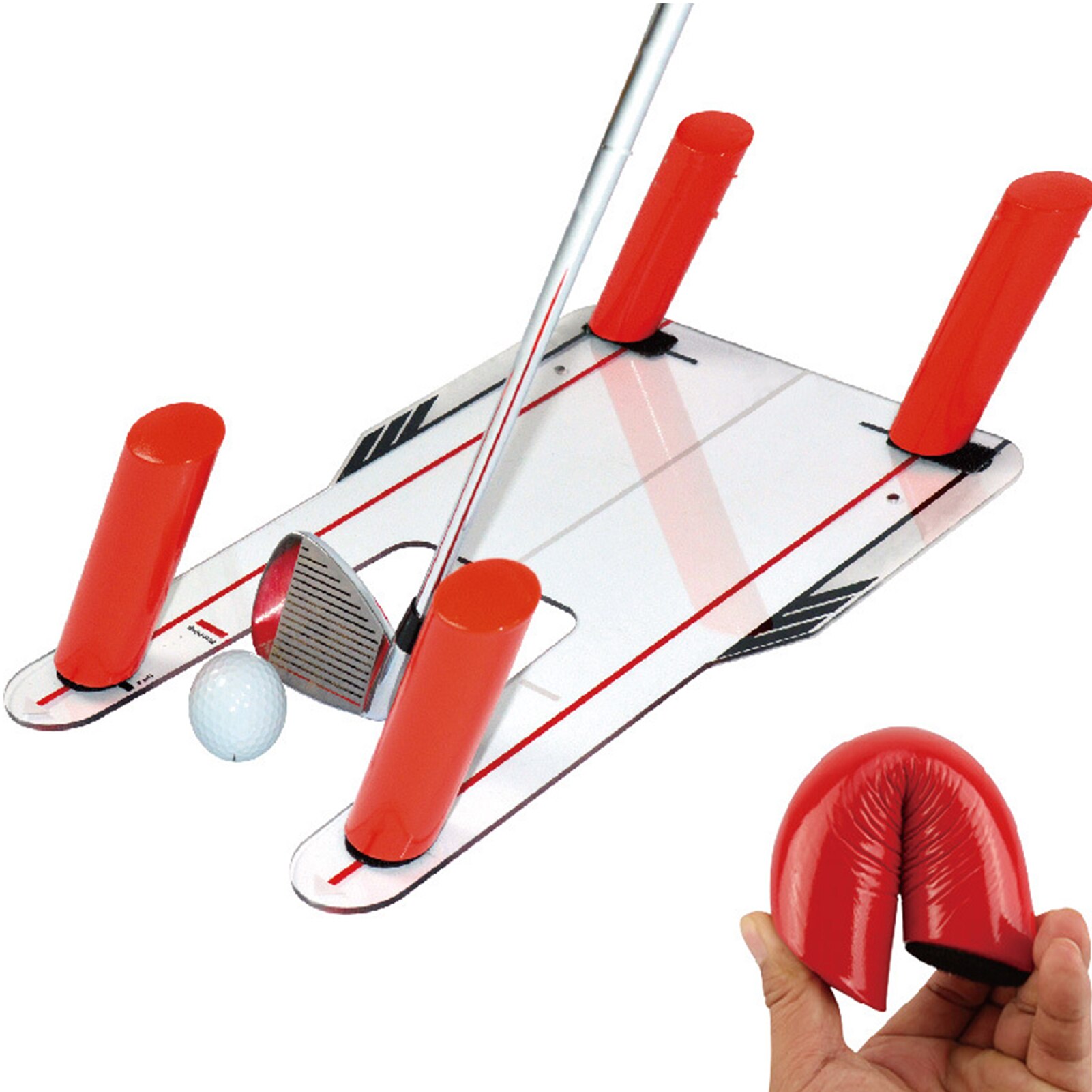 Golf Alignment Aid Swing Training Speed Trap Unbreakable Practice Base with Bag