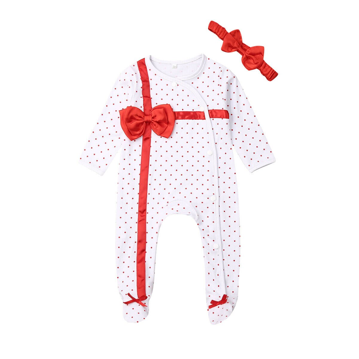 0-12M Pasgeboren Baby Xmas Wrap Footies Jumpsuit Leuke Cartoon Santa Print Comfortabele Playsuit Kerstcadeau Baby Kleding: WHITE / 12m